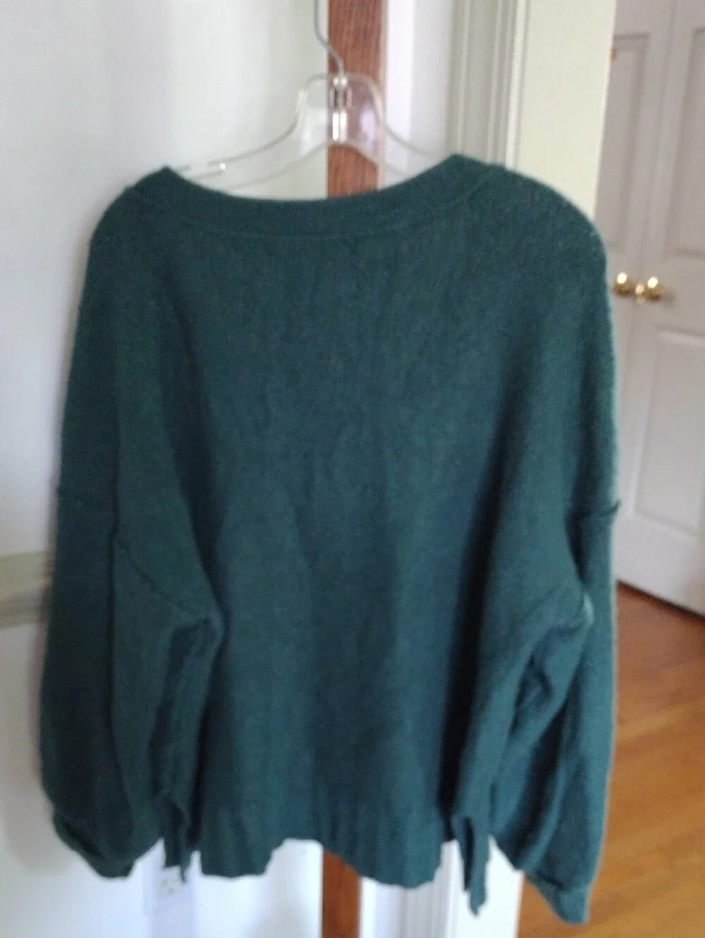 Pilcro Anthropologie Deep Green V-Neck Relaxed Women's Sweater